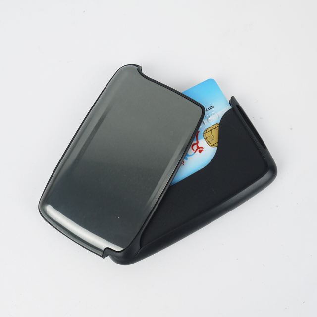 အလွယ်ဖွင့် RFID Blacking Aluminum Card Holder Men Wallet